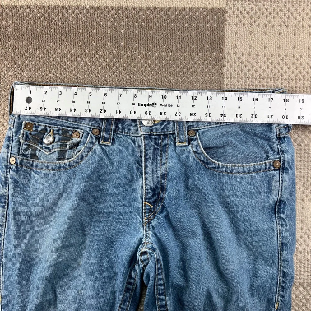 True Religion Joey Bootcut Jeans Blue Denim Made in USA AB-80SHY Mens Size 34